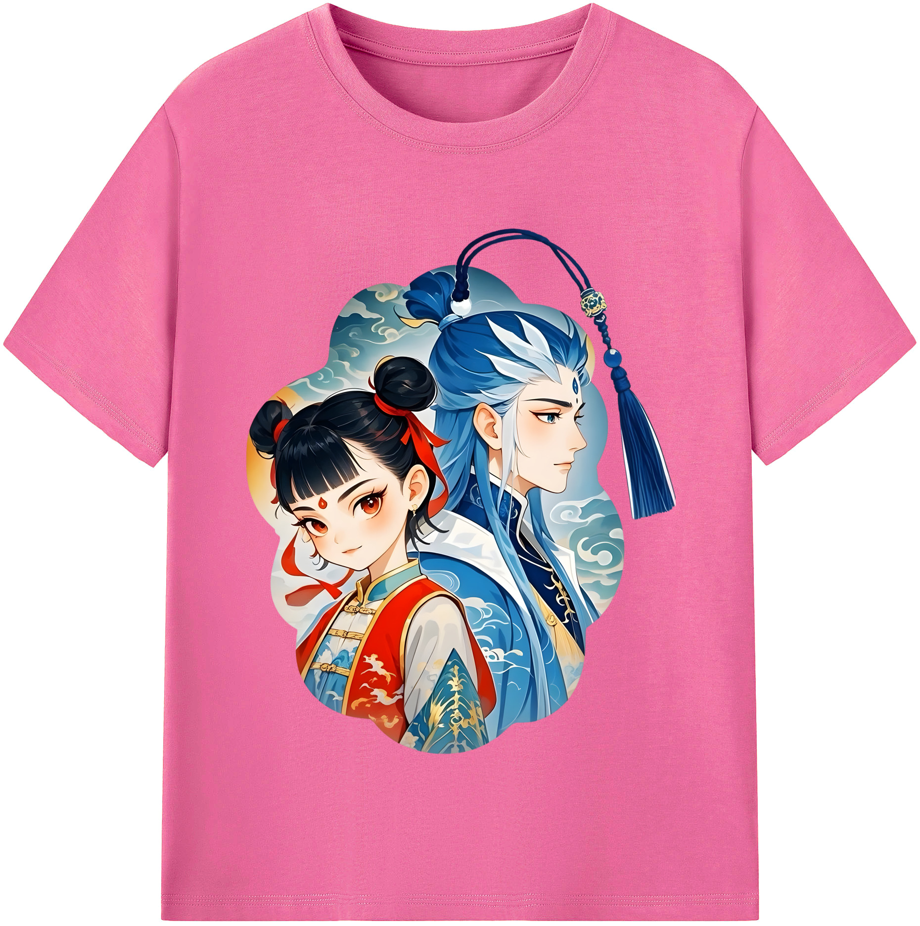 （画像用） Ne Zha 2 ナタ 魔童の大暴れ レディースカジュアルプリントTシャツ（綿100％）